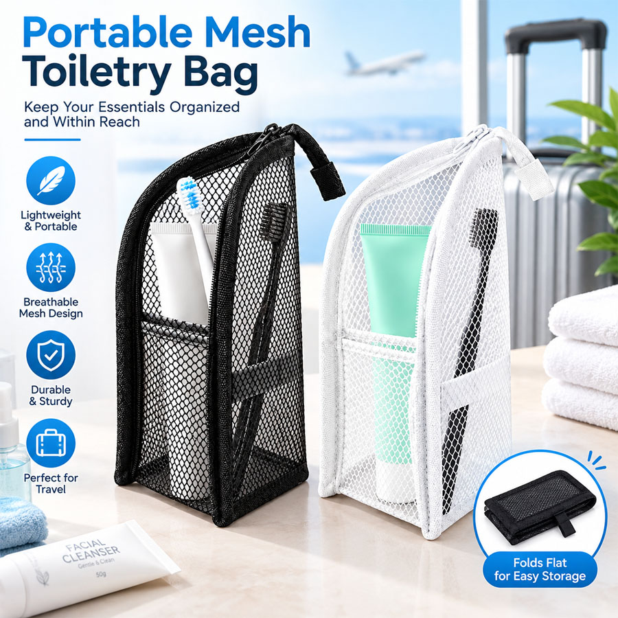 Travel Accessories Organizer Bag - 1 szt. Przenośna siatkowa kosmetyczka, organizer